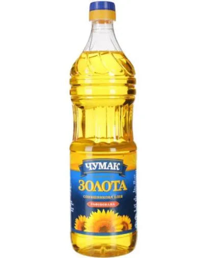 CHUMAK SUNFLOWER OIL RAFINATED (ZOLOTO) 0.9lt
