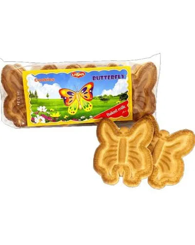 LASKA BUTTERFLY COOKIES BAKED MILK FLAVOR 340gr