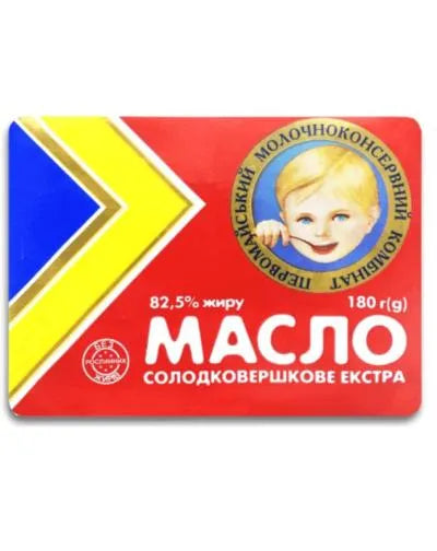PERVOMAYSKIY UNSALTED BUTTER 82.5% 180g