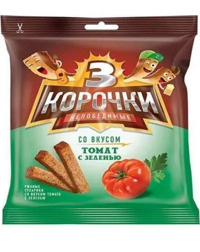 3 KOROCHKI TOMATO & GREENS DRY BREADSTICKS 100gr