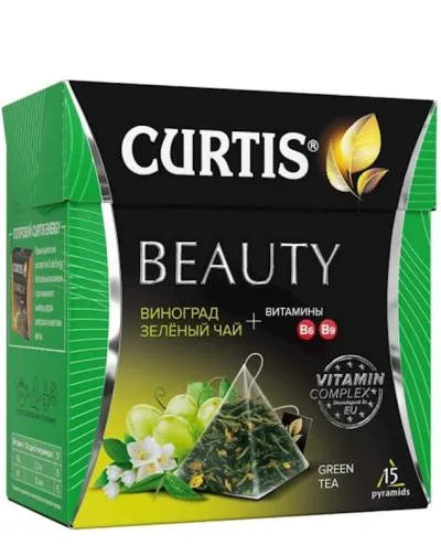 CURTIS BEAUTY GREEN TEA. 20 PIRAMID TEABAGS