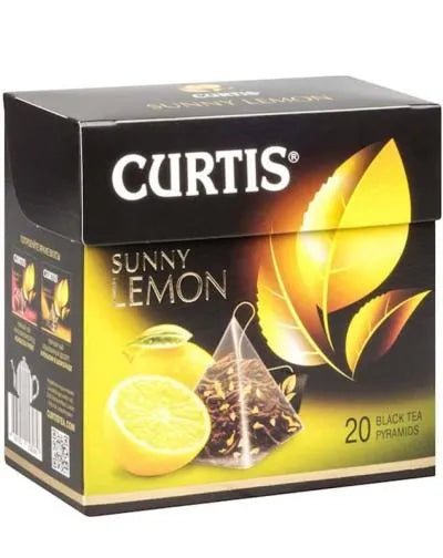 CURTIS SUNNY LEMON BLACK TEA. 20 PIRAMID TEABAGS