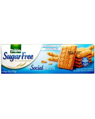 GULLON SOCIAL BISCUITS COOKIES SUGAR FREE+ FIBER 170gr