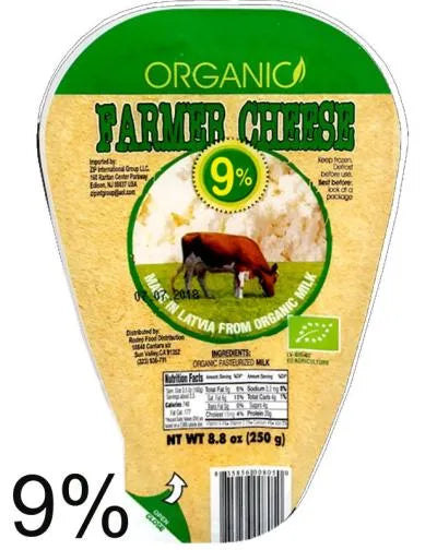 ORGANIC FARMER CHEESE 9% 250gr